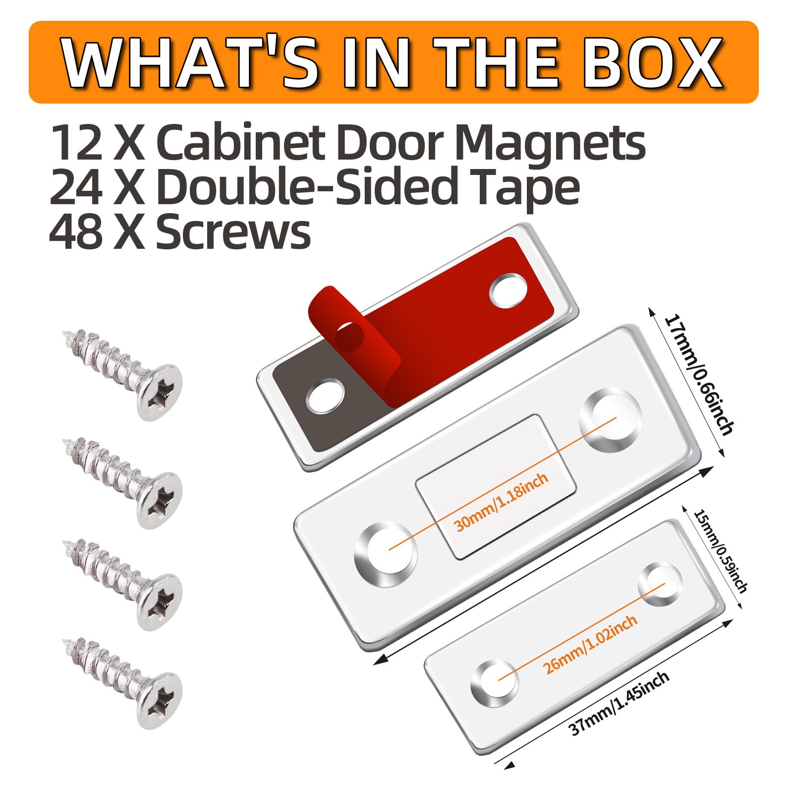 Snapklik.com : Domthent 12 Pack Ultra Thin Cabinet Magnetic Catch ...