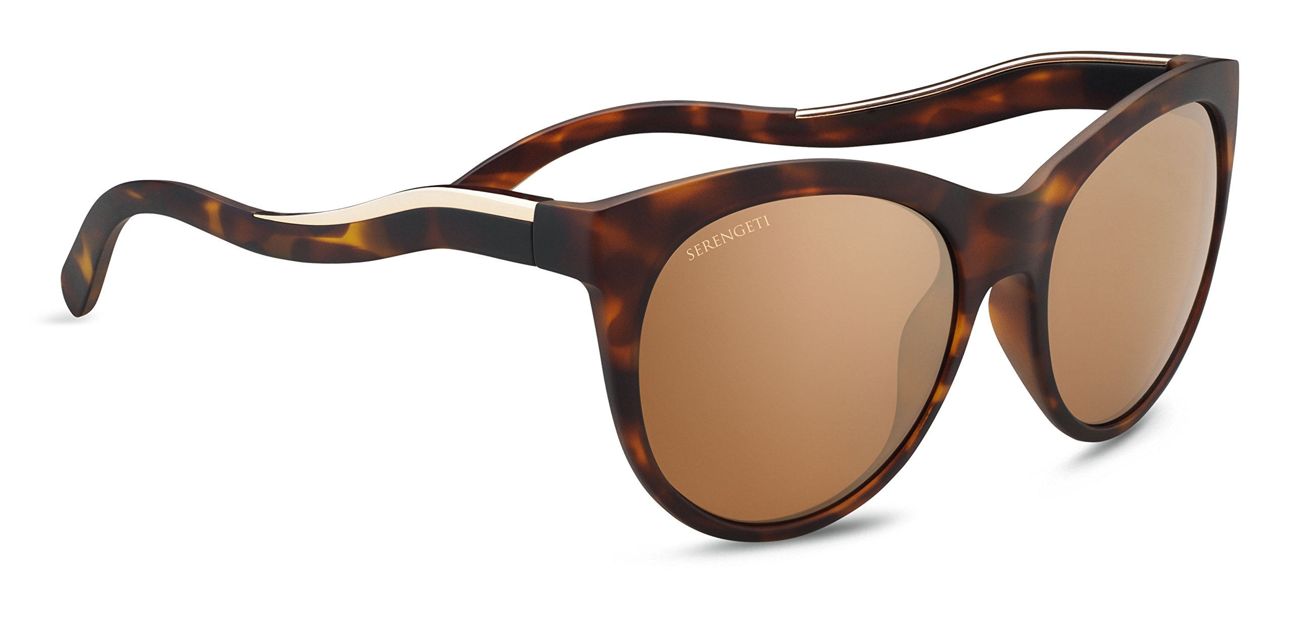 Bolle Serengeti Valentina Sunglasses Satin Tortoise Frame/Shiny Champange Gold, Gold, 57mm