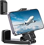 Airplane Phone Holder, 2 Pack 360 Degree Rotation Plane Phone Holder Foldable Handsfree Phone Stand Travel Essentials for Tray Table