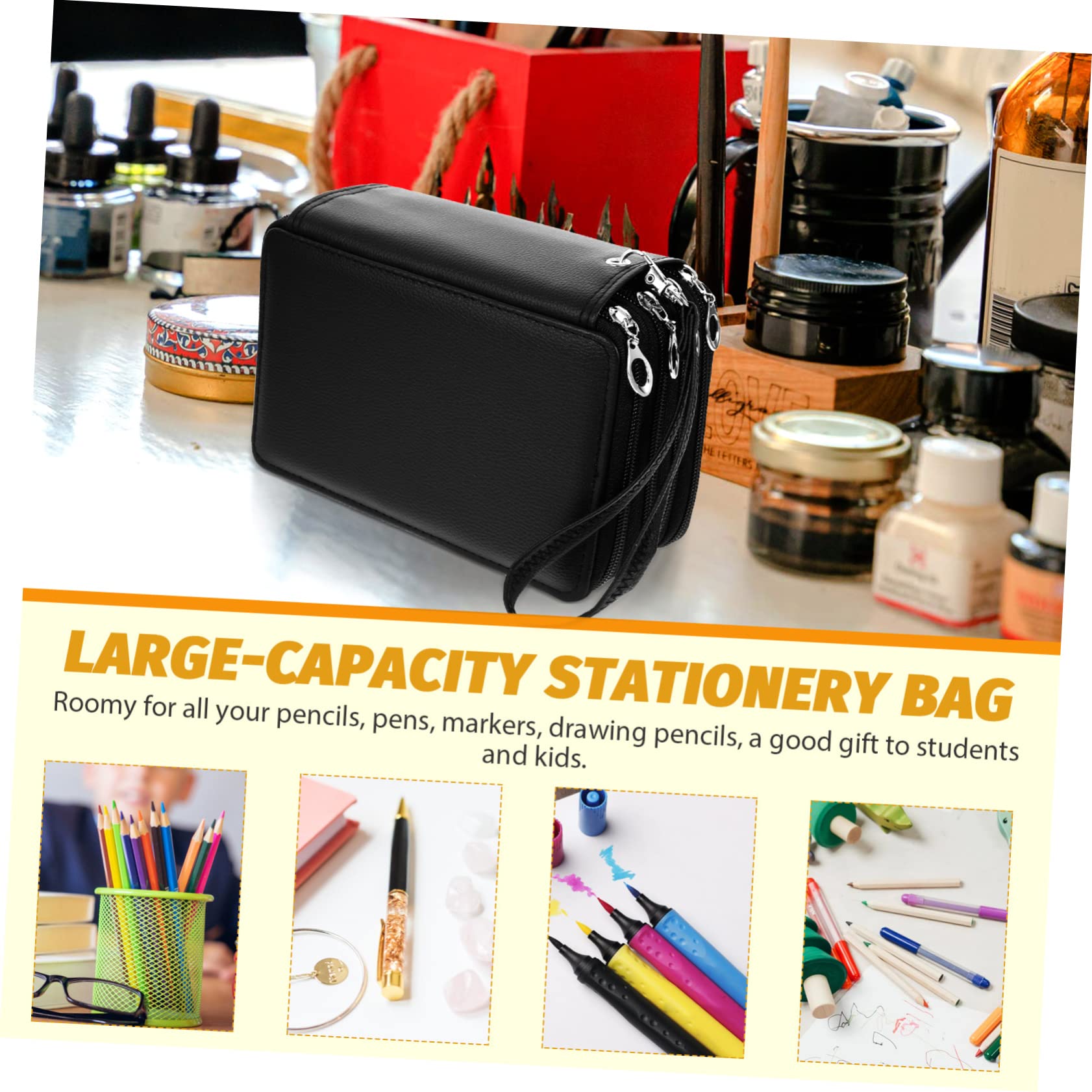 NUOBESTY Borsa Astuccio Capacità Organizer Per Cancelleria Strati Pu Per Scuola e Ufficio Per Matite e Acquerelli