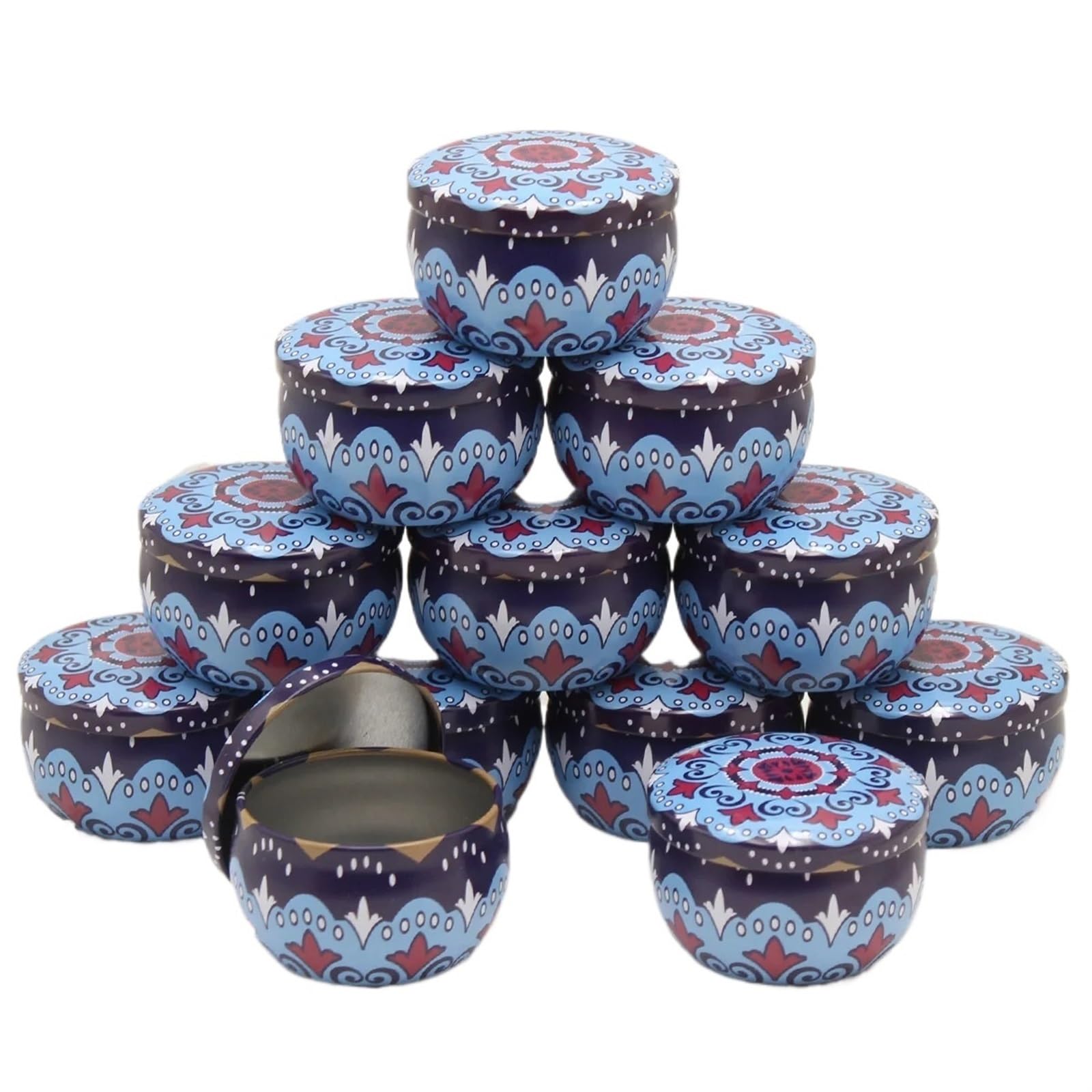 CQAHDSEVF Candle Containers, 12pcs Empty Iron Candle Tin Jars DIY Candle Making Storage Case for Dry Spices Sweets(Tin Can-1)