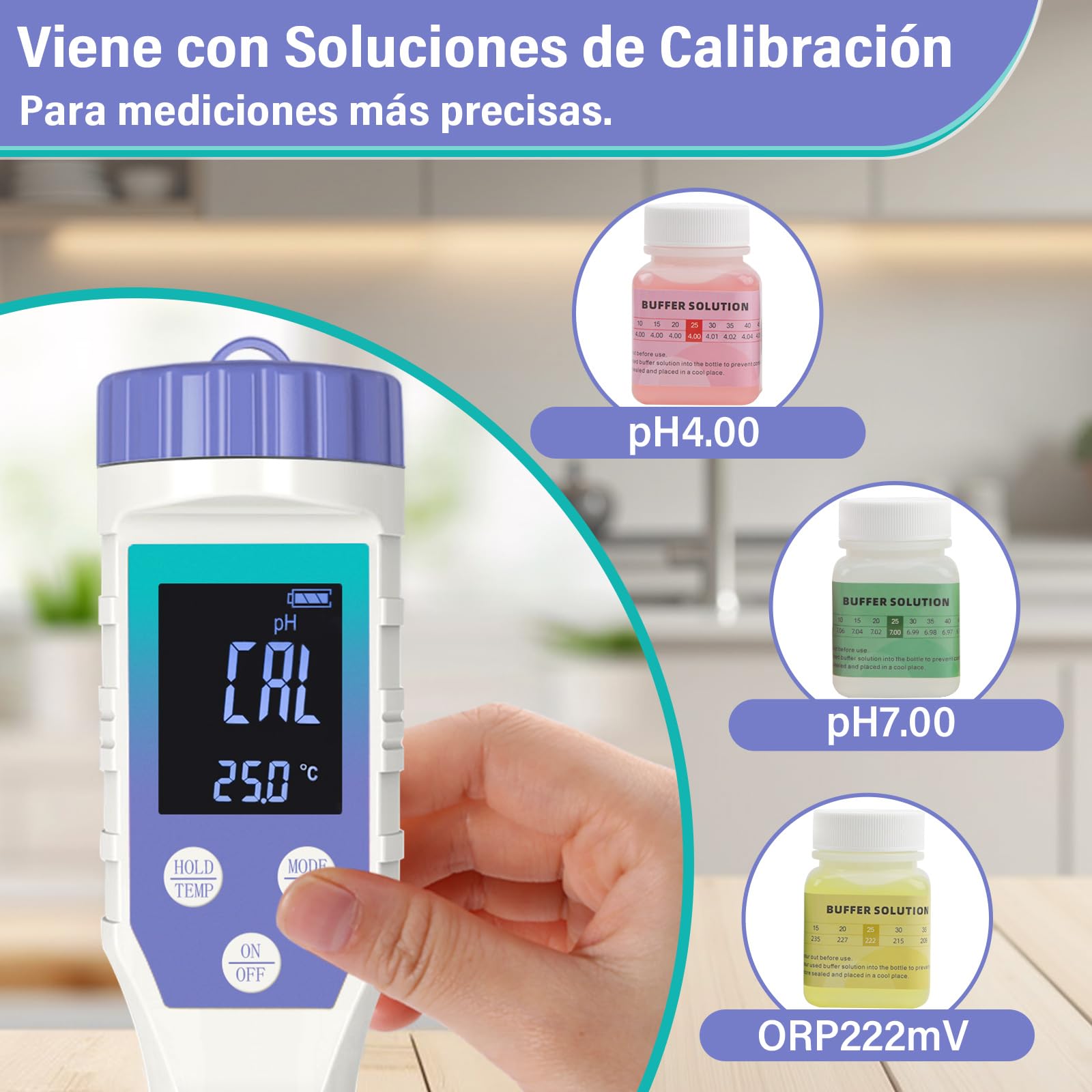 Tester per Acqua Idrogenata, 7-in-1 H2 TMEP EC TDS ORP SALE pH-Metro per Bottiglie di Acqua Idrogenata, Misuratore TDS Digitale per Test Acqua Potabile, Acqua Filtrata, Misuratore pH per Succo