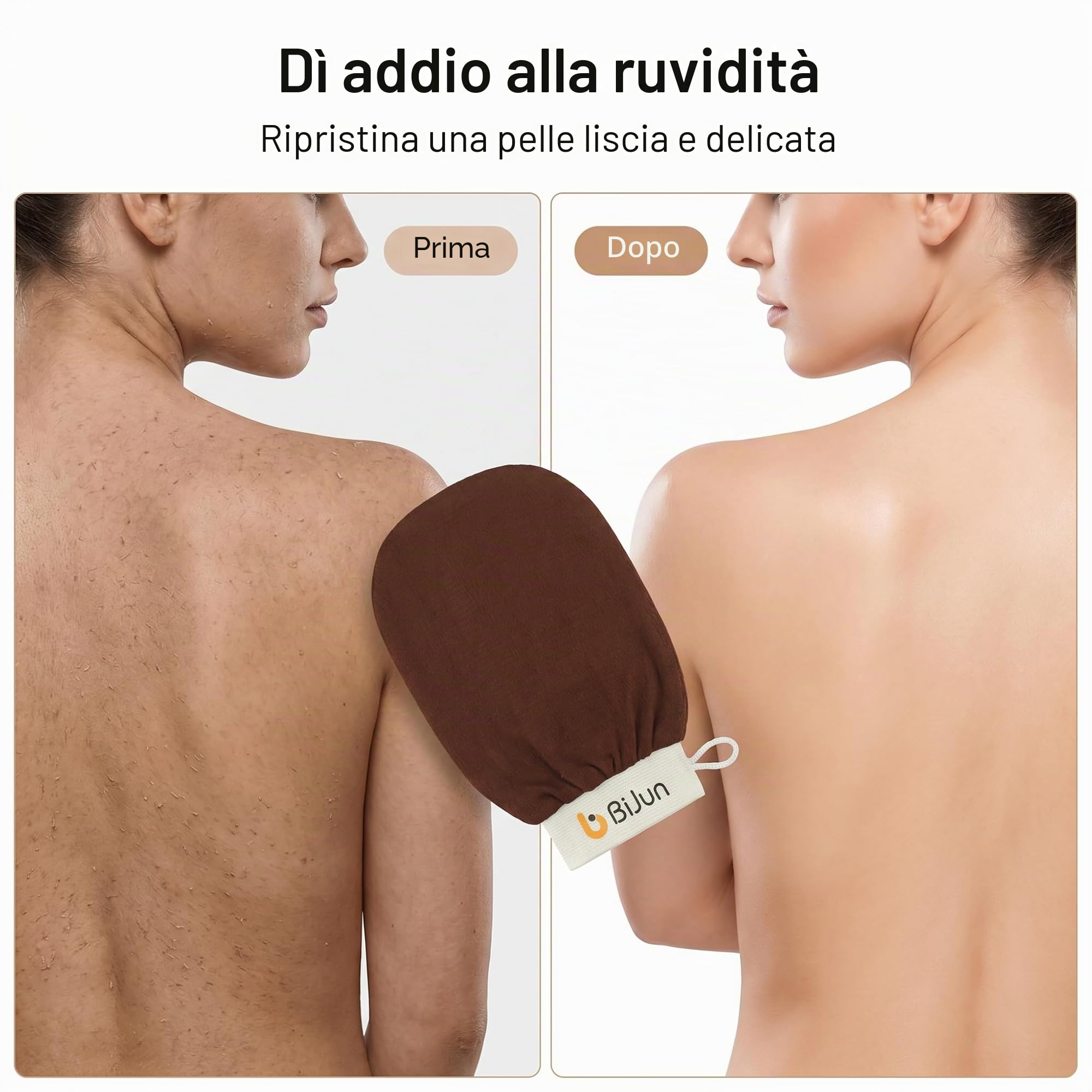 BiJun Guanti Esfolianti Marocchini Kessa Scrub Mitt, Premium Scrub Wash Mitt per bagno o doccia, per tutti i tipi di pelle e migliorare la circolazione sanguigna, doccia, spa