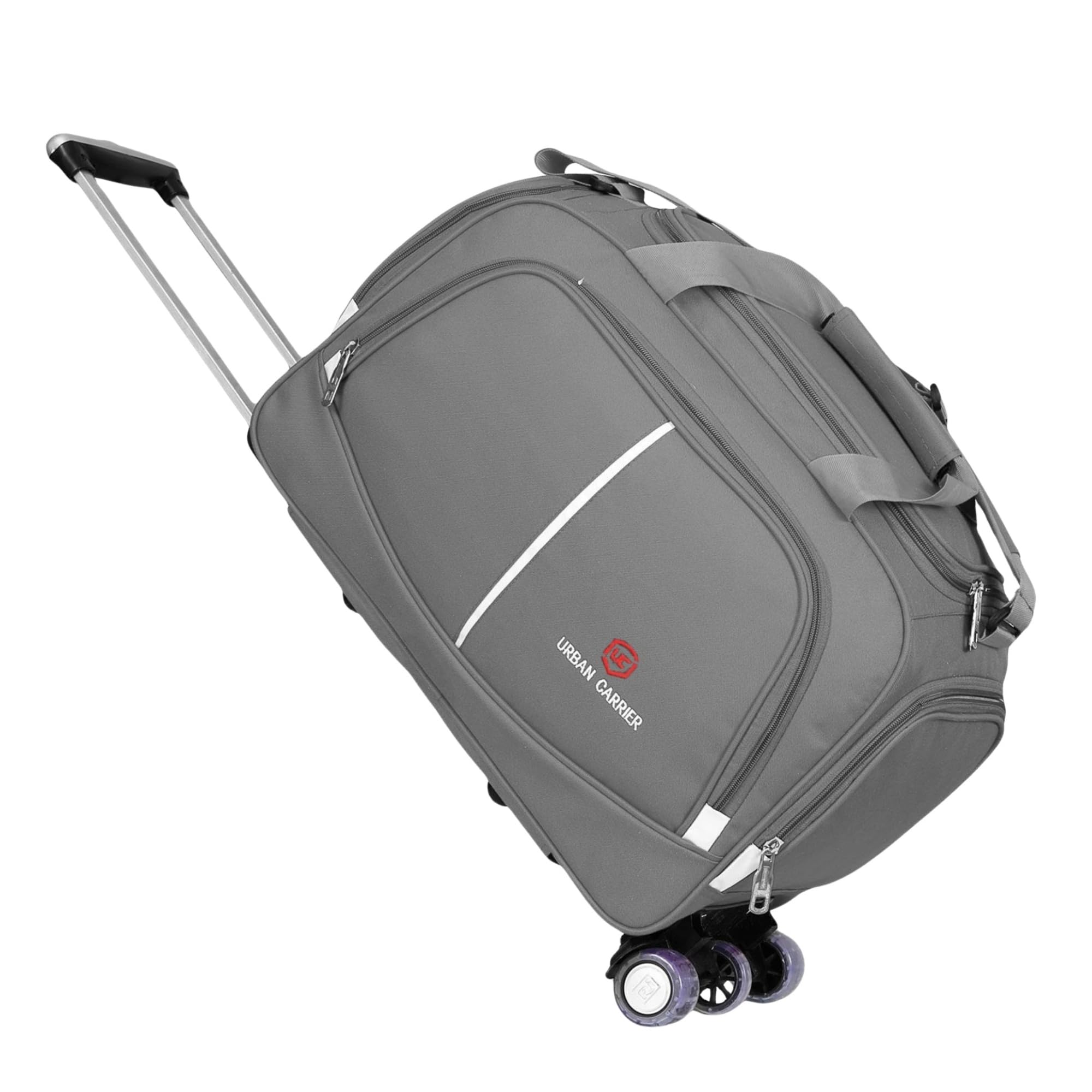 Urban Travel Luggage Duffel Trolley Bag with Wheels | Polyester | 65 L | Grey | Expandable | Lightweight | Travel & Luggage-picture-26
