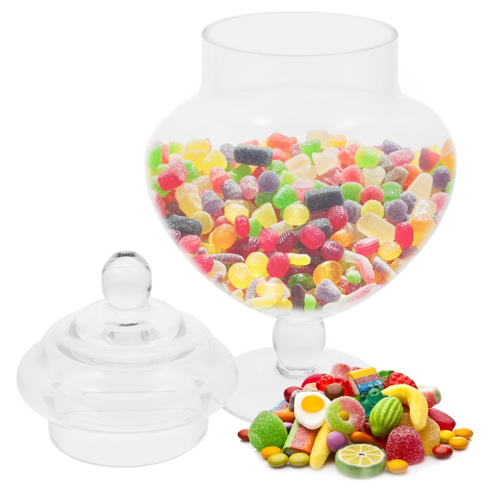 SOLUSTRE Frasco de Vidrio para Dulces y Frutos Secos, Recipiente Versátil y Fácil de Transportar Adecuado para Decoraciones de Fiesta y Uso Familiar