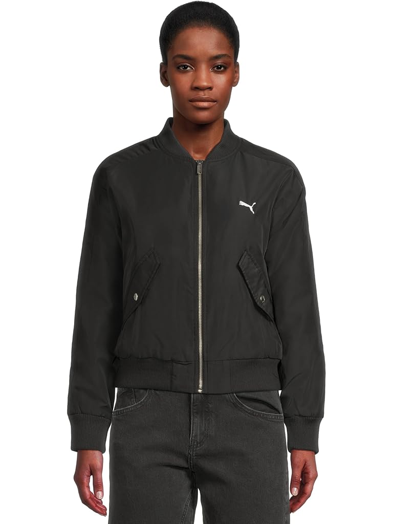 Black PUMA T7 Satin Bomber Jacket