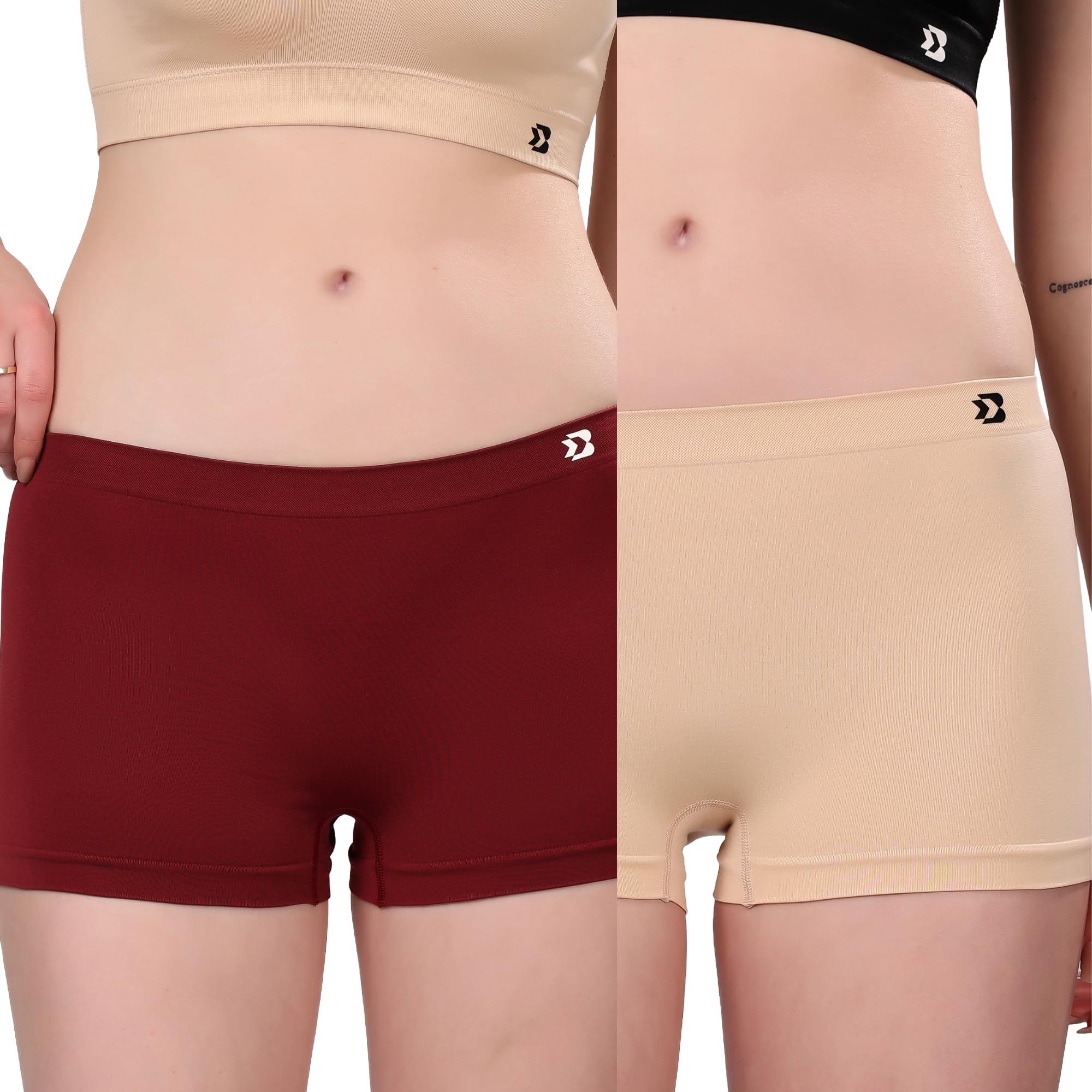 Seamless Boyshorts Panties for Women Soft Breathable Stretch Moisture Wicking Full Coverage Innerwear Pack of 2-image-40