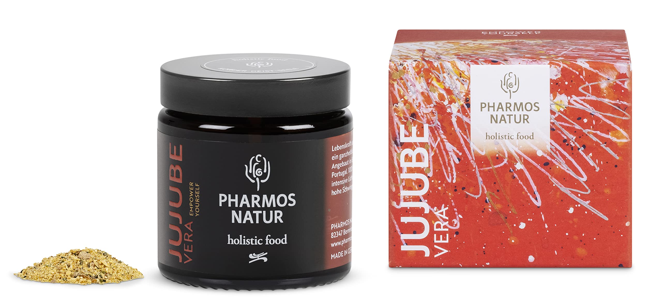 Pharmos Natur Jujube Früchte Fruchtpulver 50 g – vegan, glutenfrei – natürliches Lebensmittel getrocknet Pulver JujubeVera