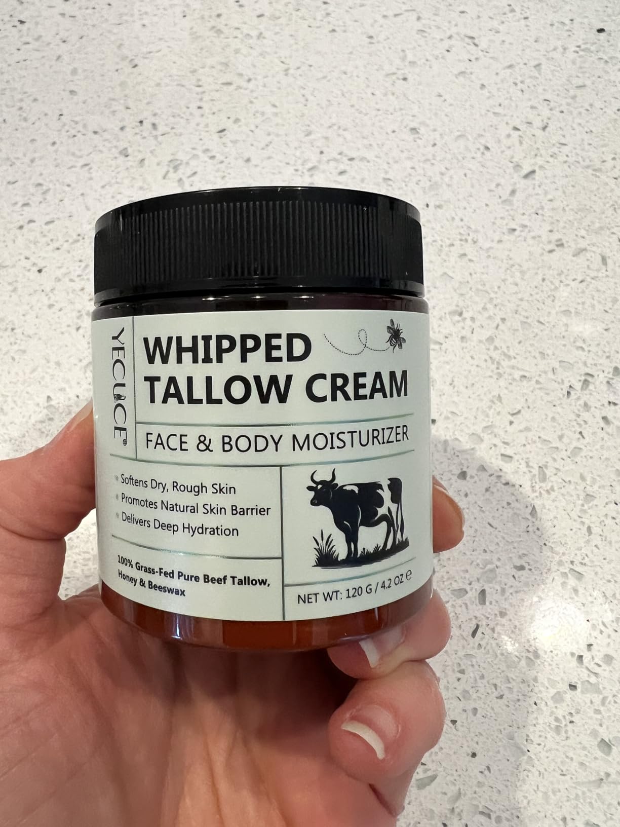 ZIXAOK Grass-Fed Tallow & Raw Honey Balm | Whipped Skin Cream for Face & Body | Soothes & Repairs Dry, Sensitive Skin | Organic, All-Natural Deep Hydration (2.1 oz)