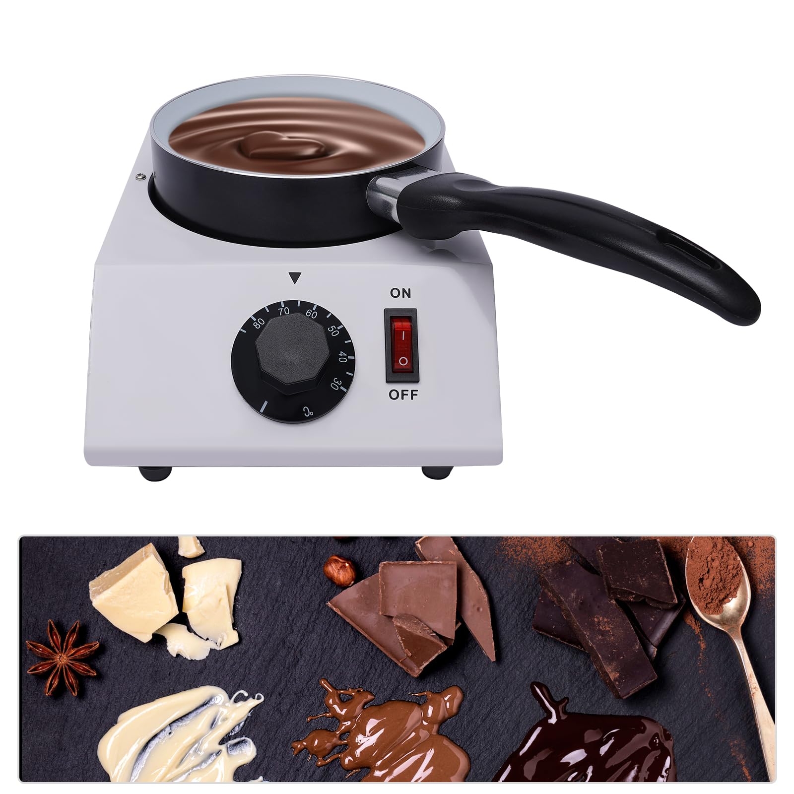Fondeur de chocolat électrique YUNRUX Machine à fondre le chocolat Machine à fondre Bonbons Creuset Chocolat Outil de cuisine Chocolat Chaud Machine professionnelle Machine à fondre Machine à fondre