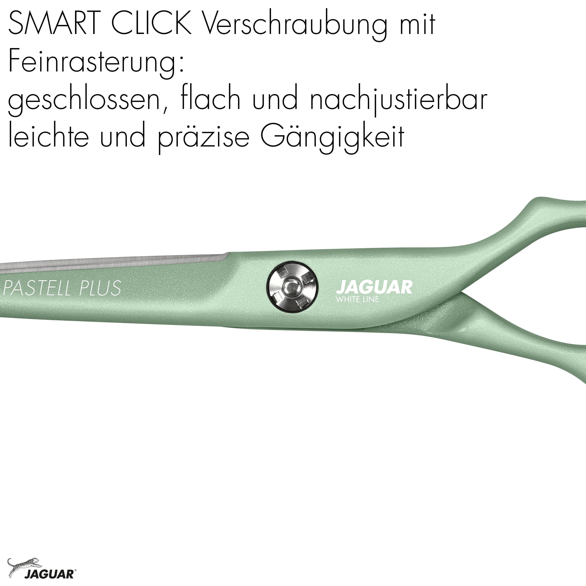 JAGUAR Nożyczki do włosów PASTELL PLUS Matcha Offset 5,5" | Nożyczki fryzjerskie w stylu offsetowym | antyalergiczna, odporna powłoka metaliczna | Made in Germany
