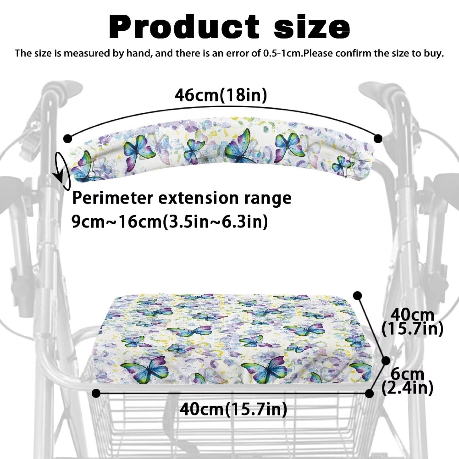 Rollator Seat Covers - Butterfly Design -2 Rollator Seat Covers - Butterfly Design -2