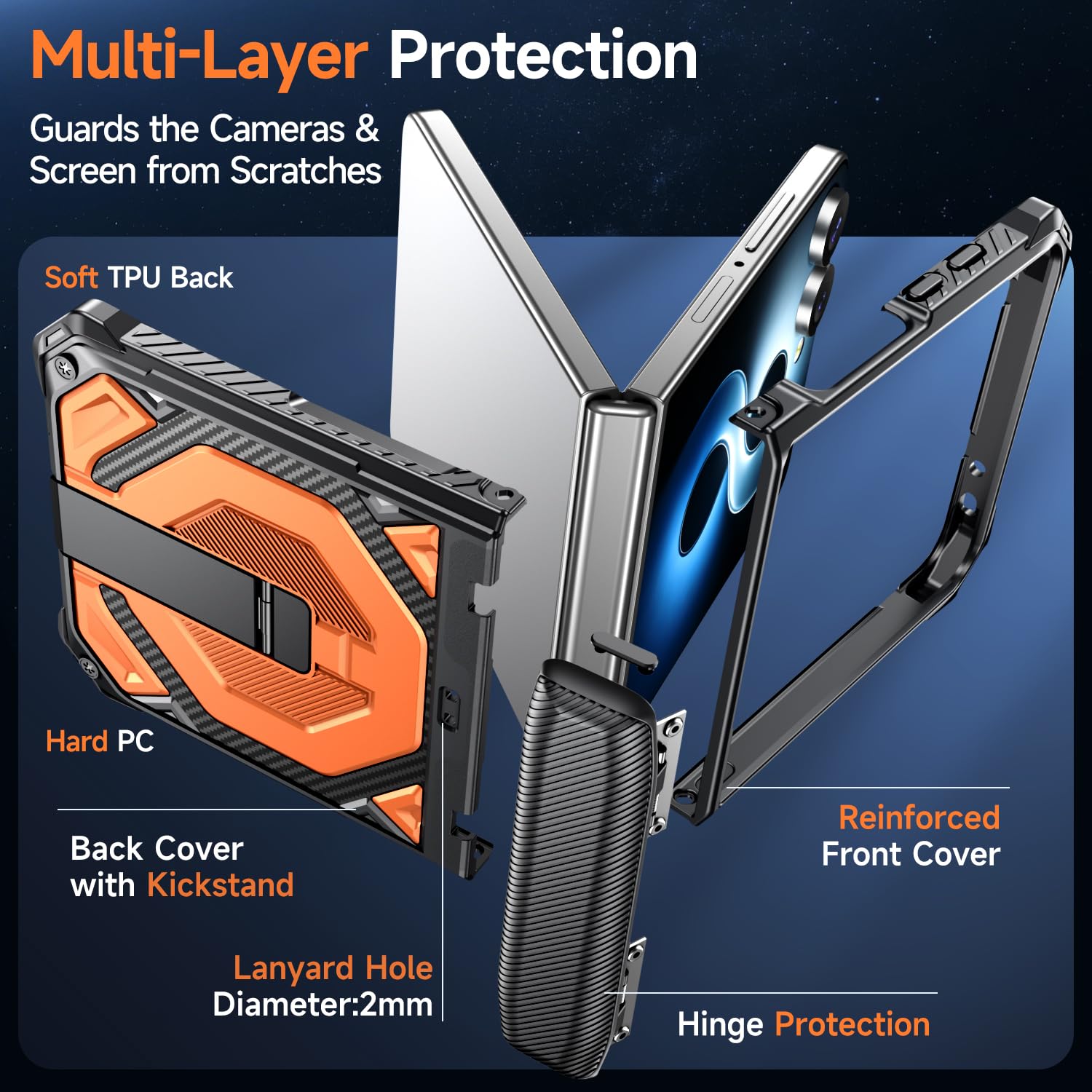 Ysnzaq Custodia magnetica per Samsung Galaxy Z Flip8 con cavalletto