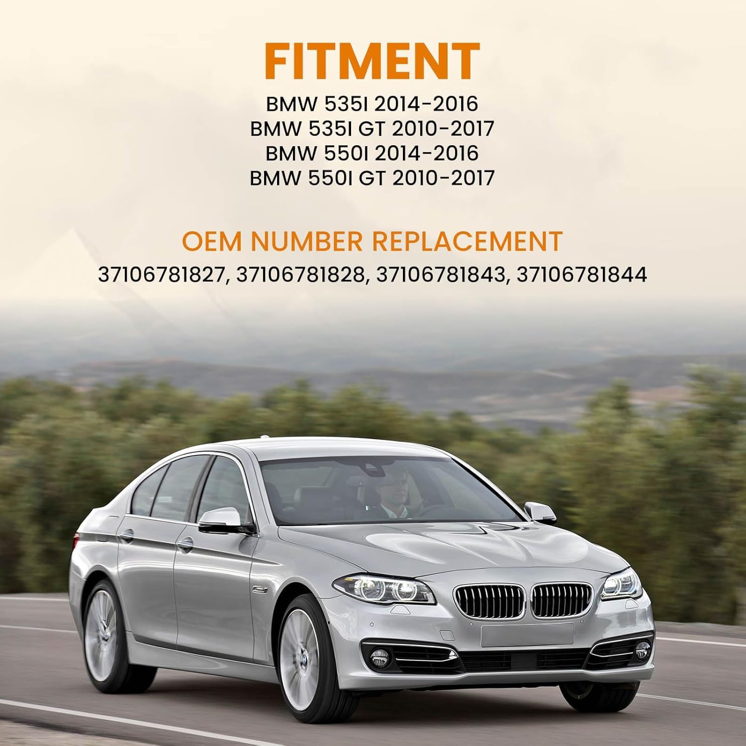 Sospensione pneumatica posteriore Dixhills Molla pneumatica compatibile con Serie 5 GT Serie 5 F07 Touring F11 Sostituzione per 37106781827 37106781828 37106781843 37106781844 37106784380 37106784381
