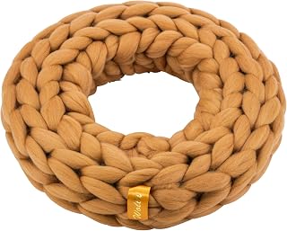 Corona de lana 100% merino – ignífuga y colorida – Wolla (Camel, 47 cm)