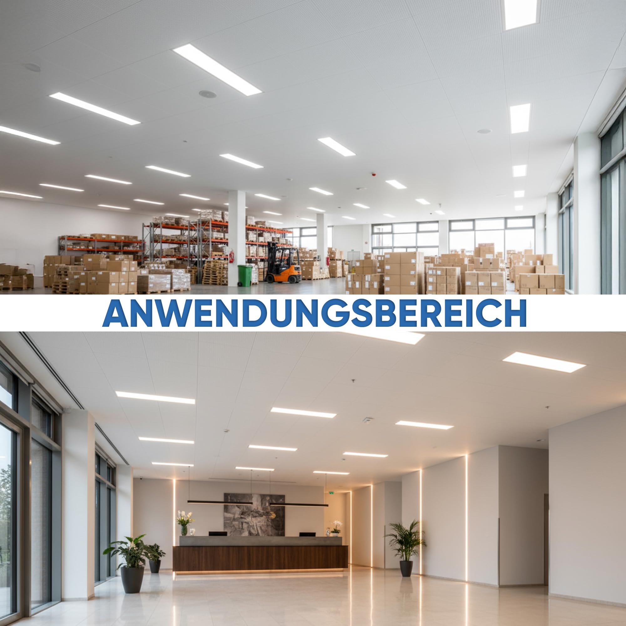 LECOM 2x LED Panel 120x30 Neutralweiß 4000K LED Rasterleuchte Flach 0,9cm | LED Deckenleuchte flimmerfrei für Rasterdecken. Ideal für Büro, Flur, Besprechungsraum und Empfangsbereich. Ultra dünn 0,9cm.