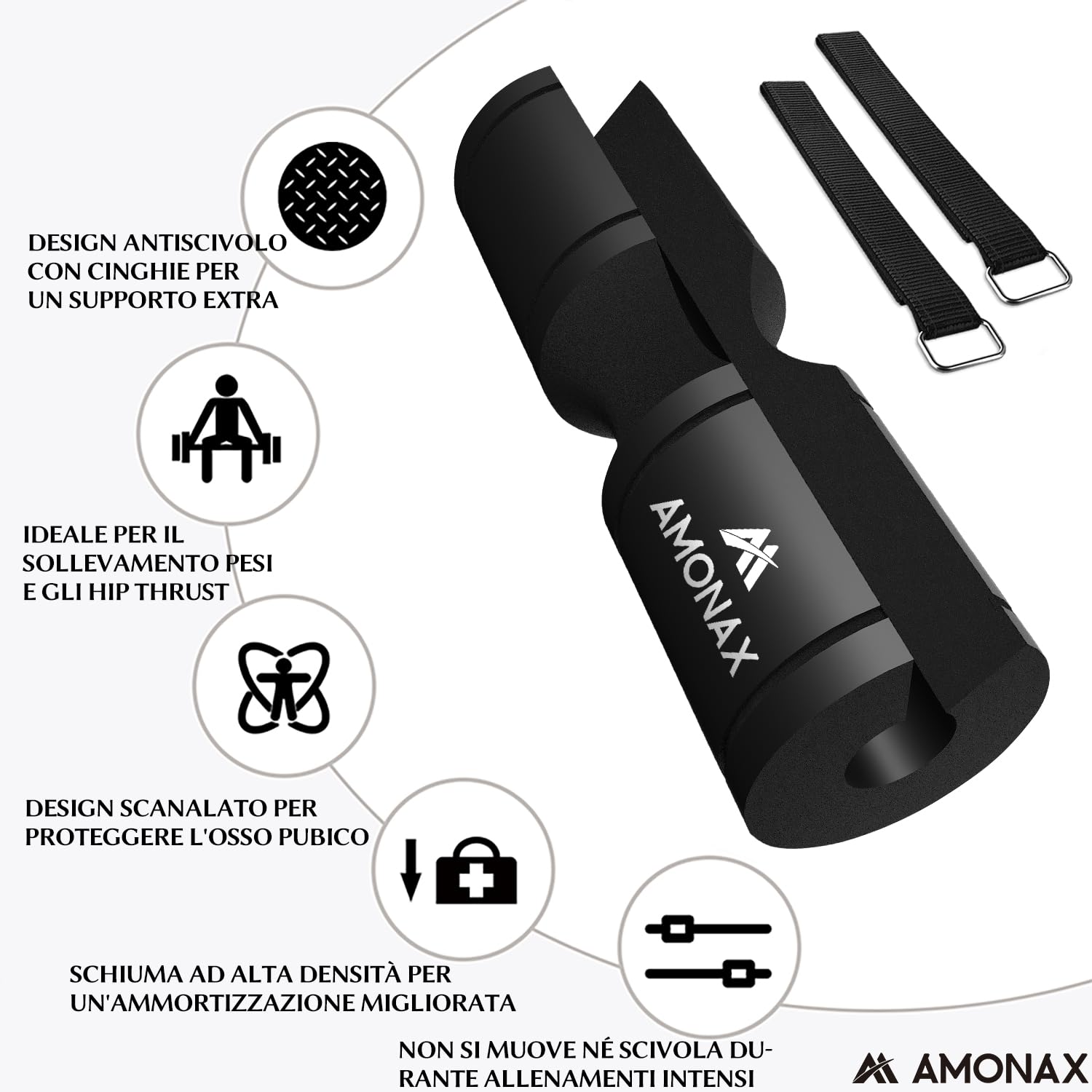 POWER GUIDANCE Imbottitura per Bilanciere per Piegamenti delle Ginocchia Barbell Squat Pad Ideale per Squat, Polmoni, Hip Thrusts Sollevamento Pesi più Fit 50mm per Bilancieri Olimpici Molti Colori