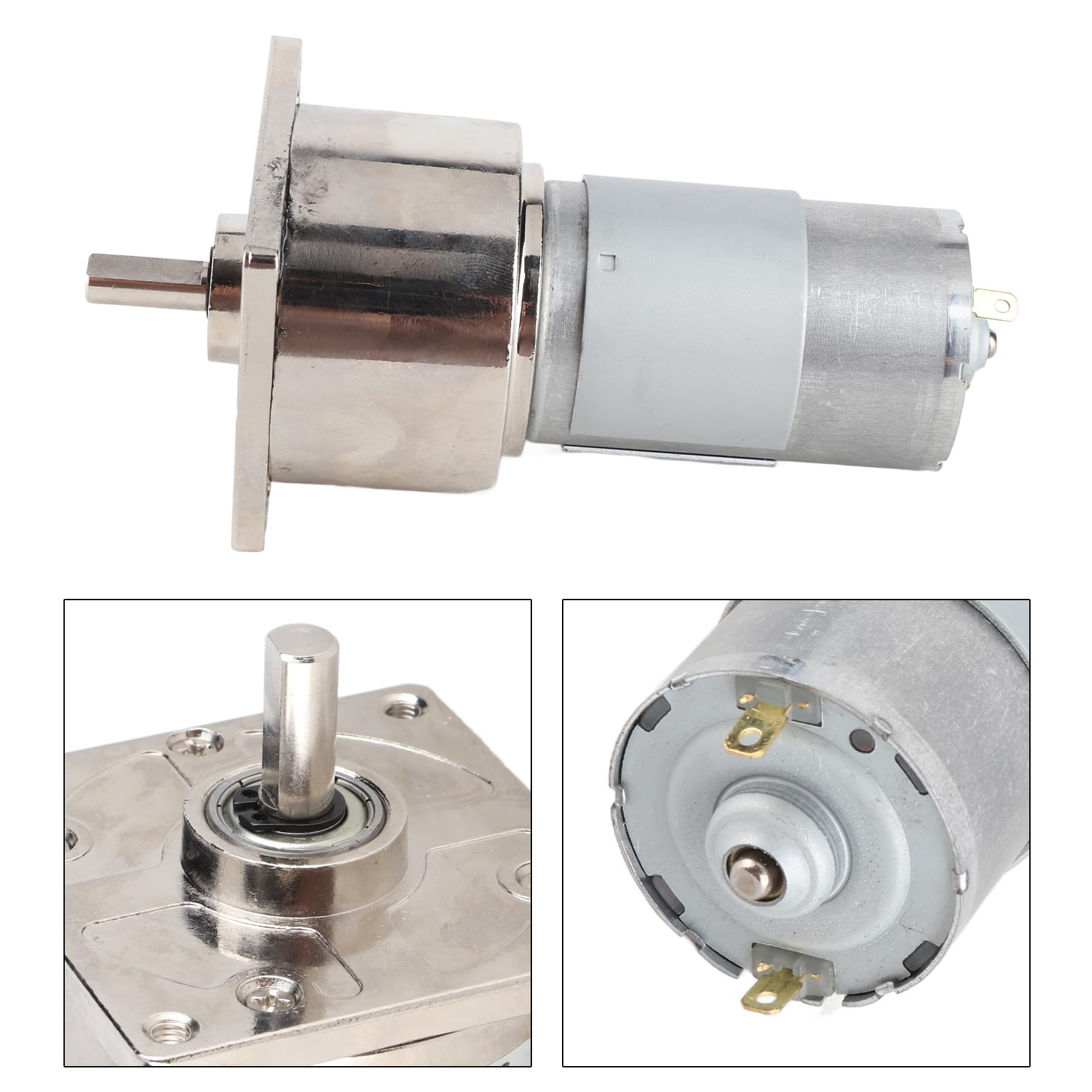 DC Motor, 12V/24V Micro Motor Metal Gear Motor Speed Adjustable 10-600rpm 35W CW/CCW Low Speed Motor (24V 5rpm) - Image 3