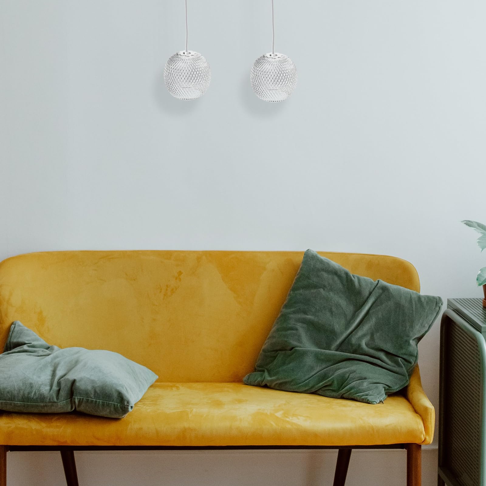 Pantalla de Lámpara de Metal Artesanal Plata, Decoración Difusa Fácil de Instalar, 3 Piezas, Apertura 10mm, Pantalla de Lámpara Metálica Esférica Calada para Varios estilos