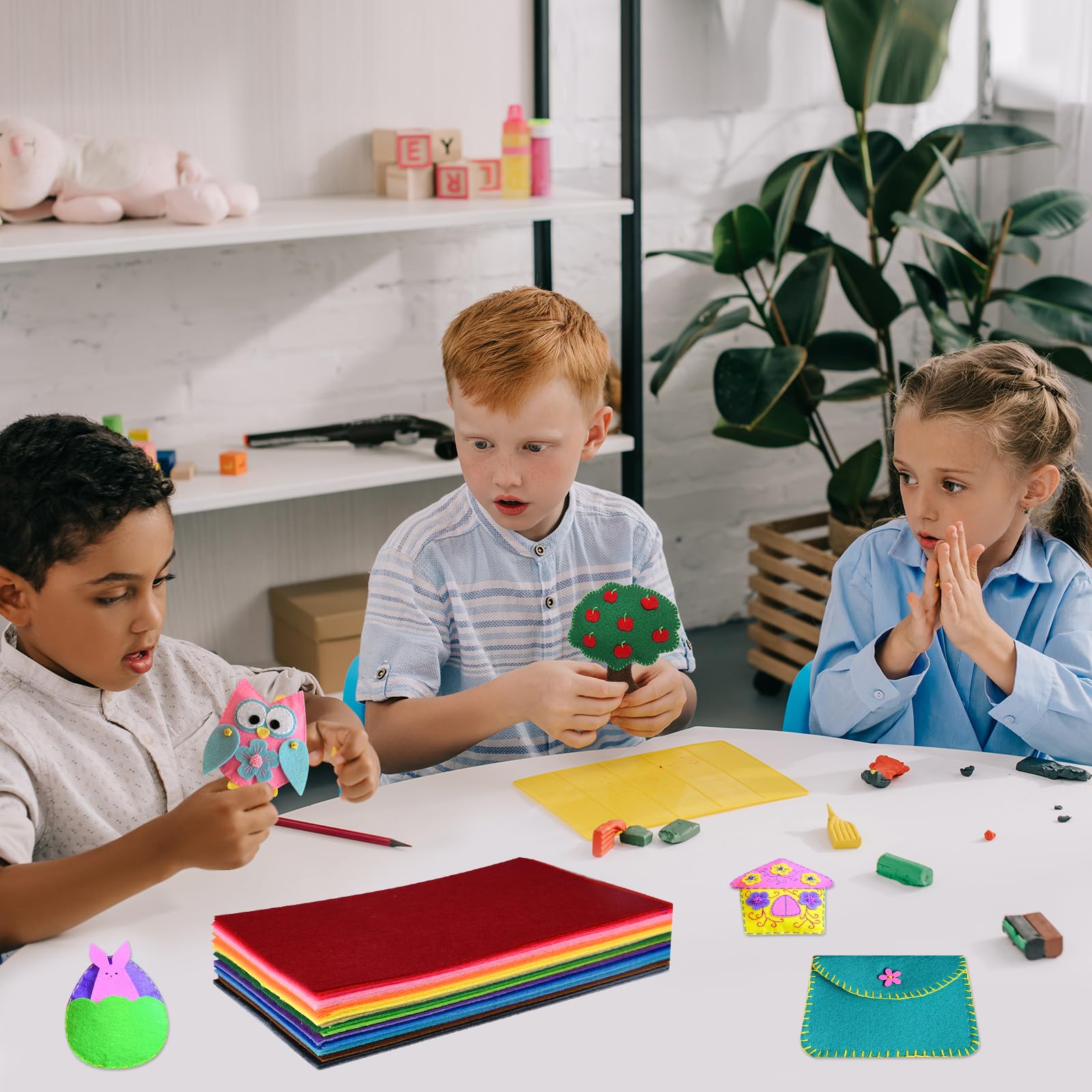 40 Pcs Soft Felt Fabric Sheet 8" x 12" Assorted Color Felt Fabric Sheets for Crafts DIY Handcraft Sewing Squares Patchwork Nonwoven