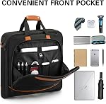 Sac de vêtements de voyage Porter sur sac de costume pour hommes Femmes 51'' Sacs de vêtement pour les voyages Affaires étanches Suitcase de suspension Sacs à bagages avec ceinture d'épaule sac de chaussures gratuits Fit 15.6Inch Ordinateur portable, noir