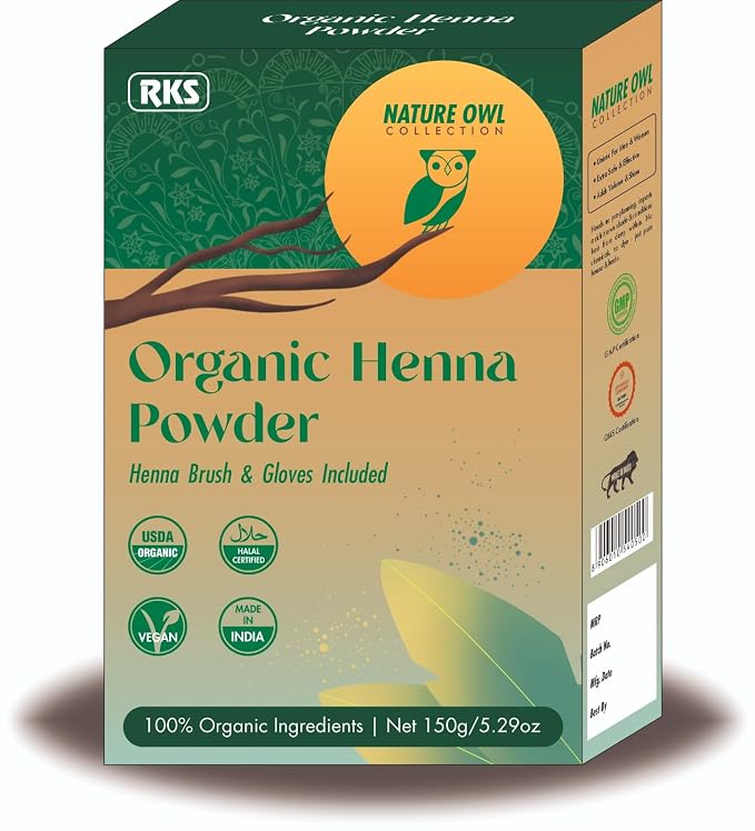 Henné Naturel RKS Herbal Mehendi 240g Noir - Poudre Pour Cheveux Hommes Et Femmes