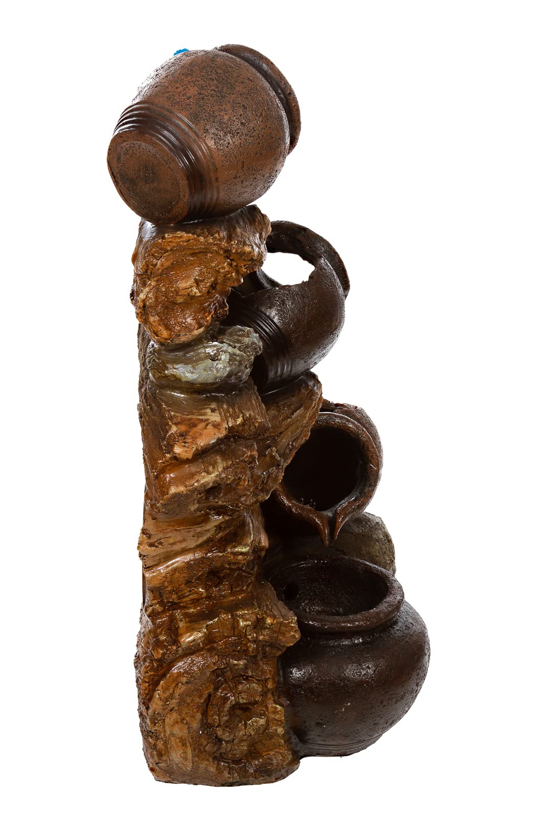 Zimmerbrunnen mit LED Leuchten, 76cm hoch Springbrunnen für Innen und Außen in verschiedenen Designs, Frosch, Elfe, Kinder, Krüge (Brunnen 20 Vogel)