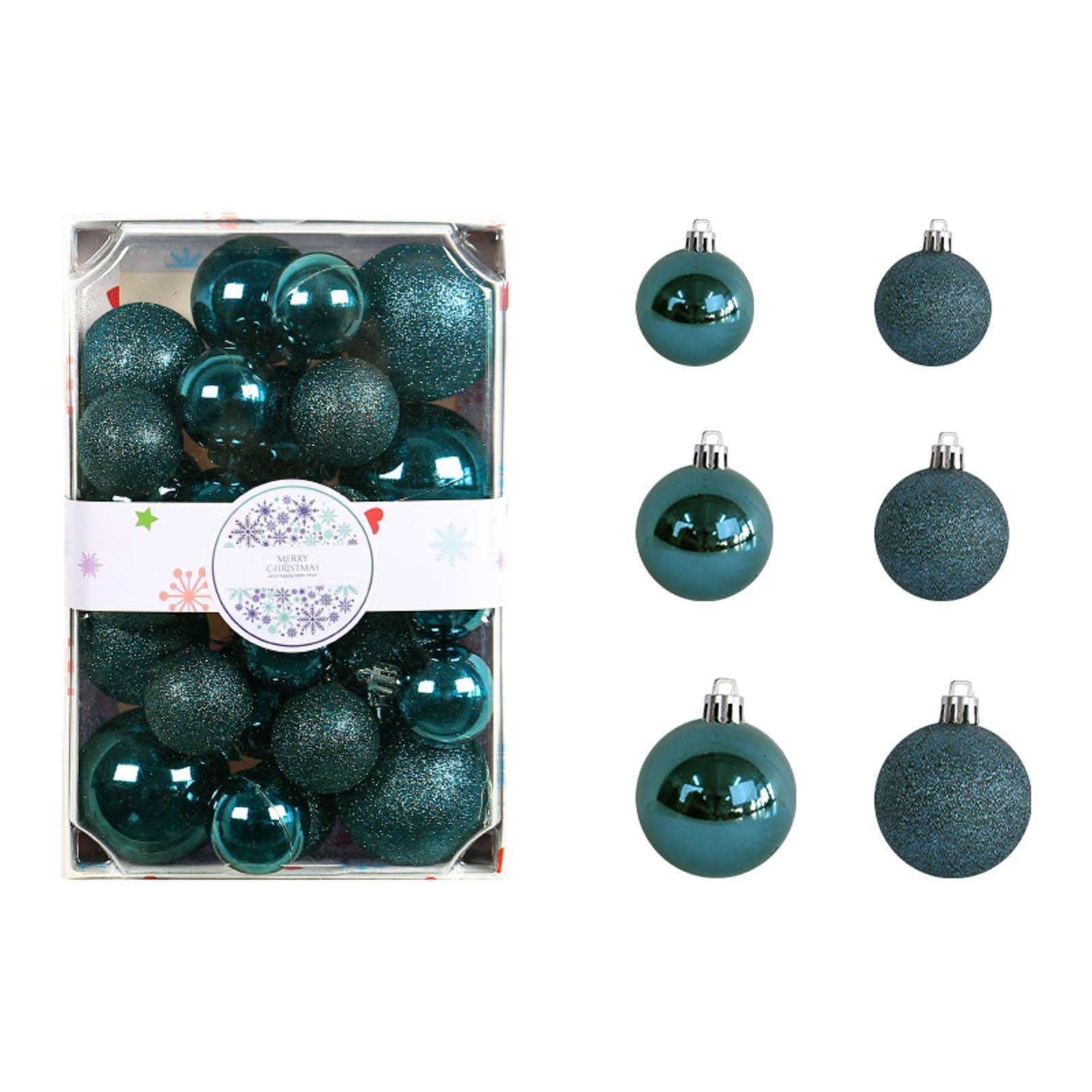 Christmas Hanging Ornaments Decorations Rectangular Container Color 4/5/6cm Christmas Set Shopping Mall Home Christmas Tree Hanging Decorations Nwh223 (E, 24X16X8CM)