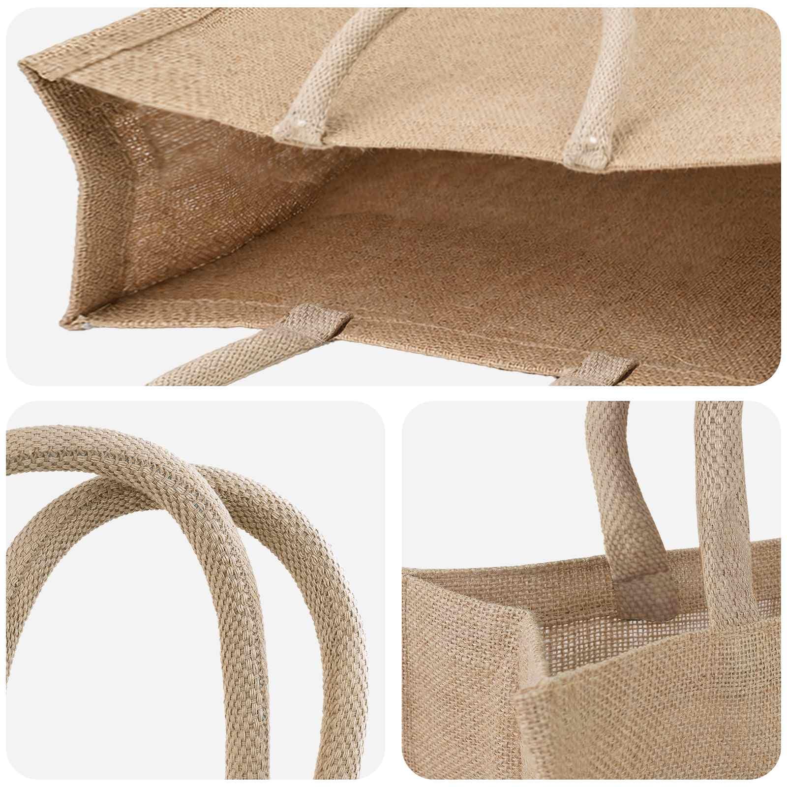 vidaXL Torby jutowe 10 szt. Naturalne 42 x 33 x 19 cm 100% juta Tossa, ekologiczna torba na zakupy, prostokątna, mocna i wielokrotnego użytku, idealna na każdy dzień