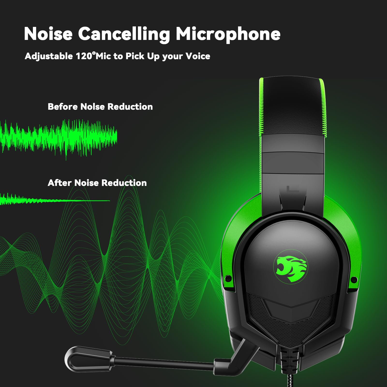 IMYB Casque de jeu, A88 (noir vert)