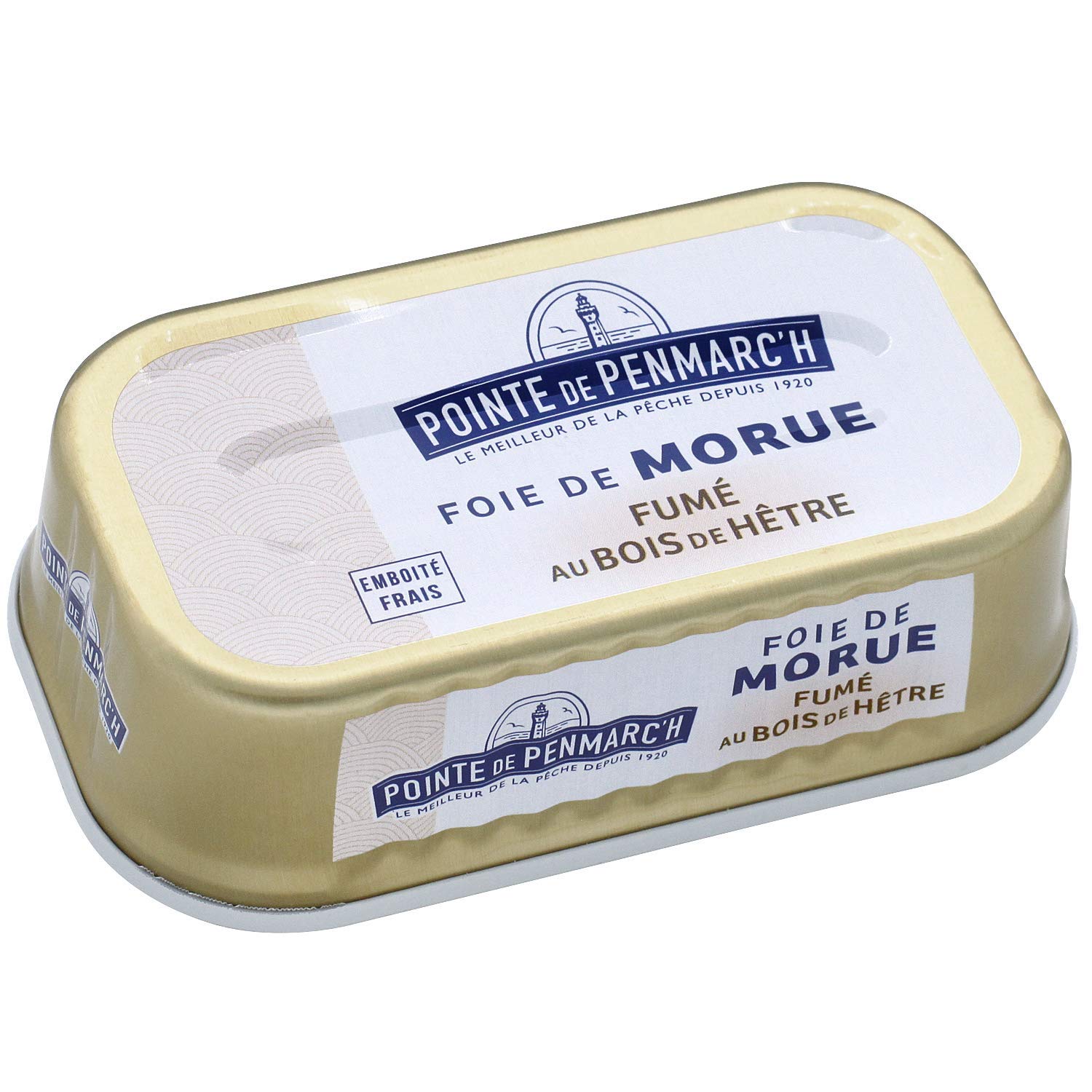 Foie de morue fumé au bois de hêtre Pointe de Penmarc'h le lot de 6 boîtes de 121 g - Livraison en 2 à 3 jours ouvrés depuis la Bretagne