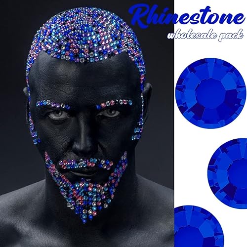 Miniatura 2 de 400 unidades de diamantes de imitación de uñas azul rey SS30 a granel de zafiro de cristal a granel, arte de uñas de 0.236 pulgadas (0.236 in),