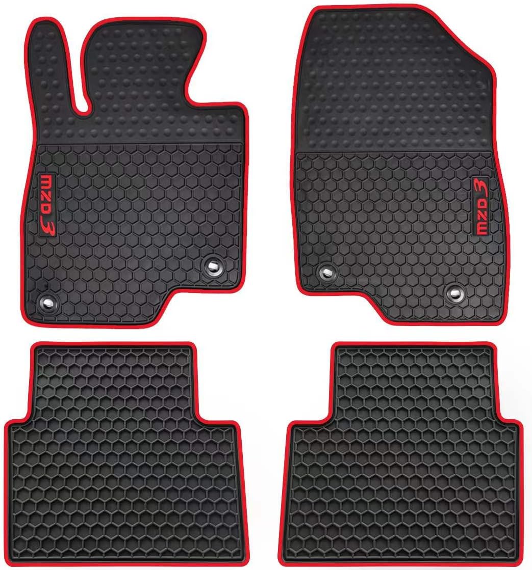 Car Floor Mats Custom Fit for Mazda 3 2014 2015 2016 2017 2018 Odorless Washable Heavy Duty Rubber (All Weather) Floor Liners Christmas Red Christmas Red Mazda 3:2014-2018