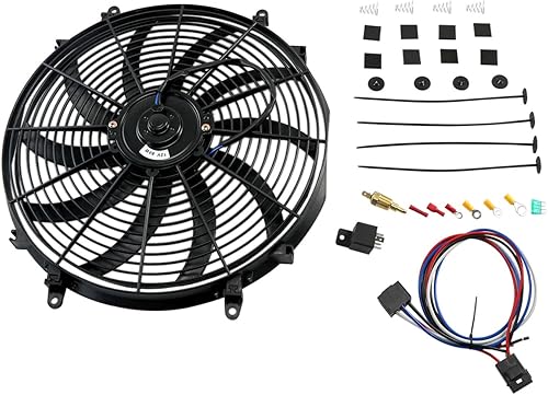 Miniatura 2 de Ventilador eléctrico de 16 pulgadas para radiador, ventilador de 16 pulgadas + kit de relé