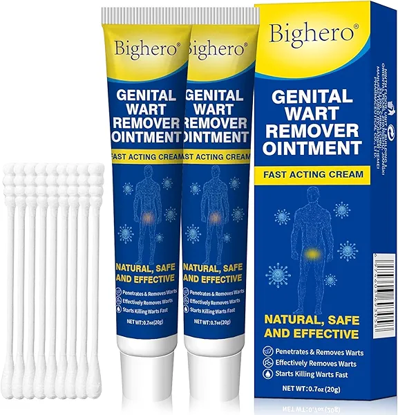Bighero 2 Pack Wart Fast Acting Gel Wart Remover Freeze Off Ointment,Wartes Cream for Genital Wartss, Warts, Plantar Warts, Common Wartes, Corn, Flat Wars NDC (84010-047-02)