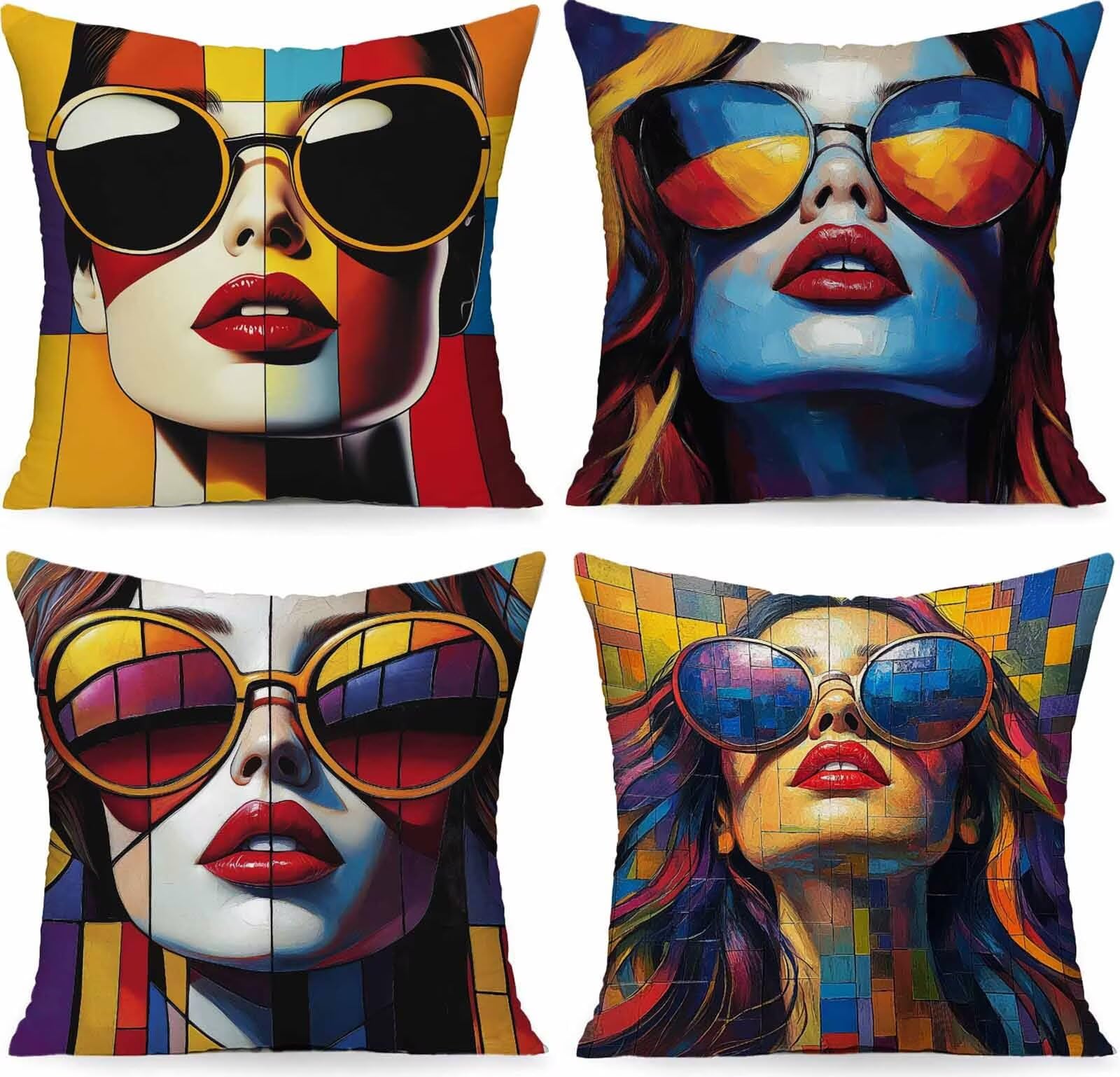 Housses de coussin en lin jaune 55x55 pour décoration de maison