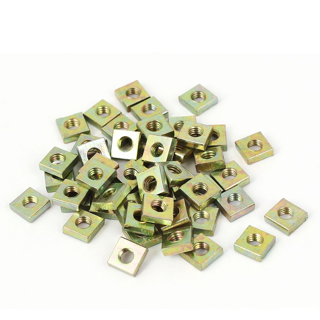 uxcell Square Nuts,M3x5.5x2mm Zinc Plated Square Machine Screw Nuts 50pcs