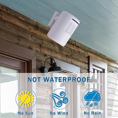 Miniatura 6 de Seanme Alarma con sensor de movimiento, alarma de entrada inalámbrica, alarma de detección de negocios de seguridad para el hogar con 4 sensores y 1