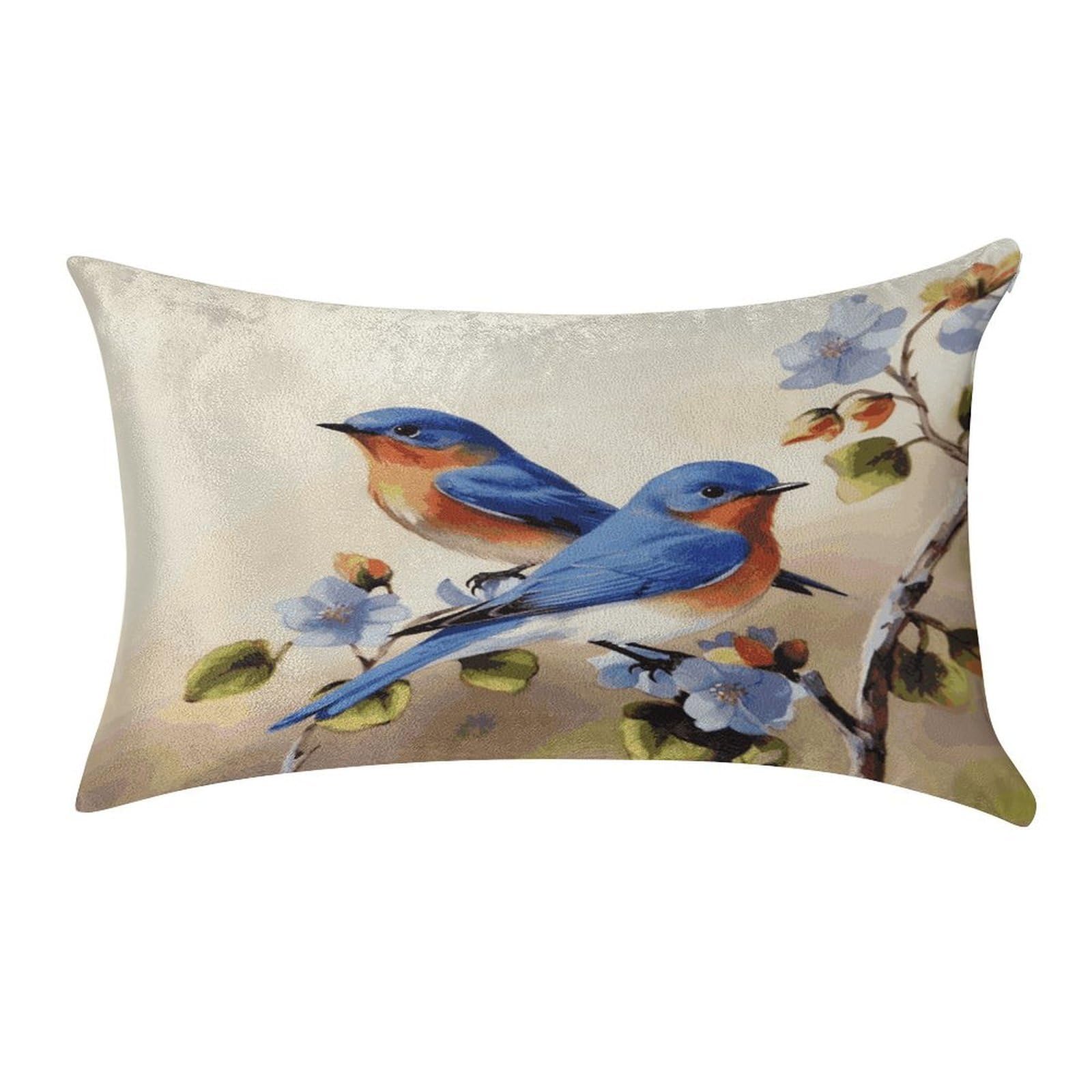 Btcowzrv Style Happy Bluebirds Pillow Cover Pillow Case Pillowcase