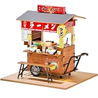 moin moin ドールハウス ミニチュア 手作りキット セット DIY ハンドメイド 和風 | ラーメン 屋台 おでん 出店 日本風 昭和 懐かしい ラーメン屋 小型 初心者向け 1/24 | LEDライト 2602dh485