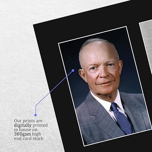 Vista 11 de HWC Trading Autógrafo del presidente de los Estados Unidos, Dwight D. Eisenhower, reproducción firmada enmarcada USL, impresión impresa, foto, Marco