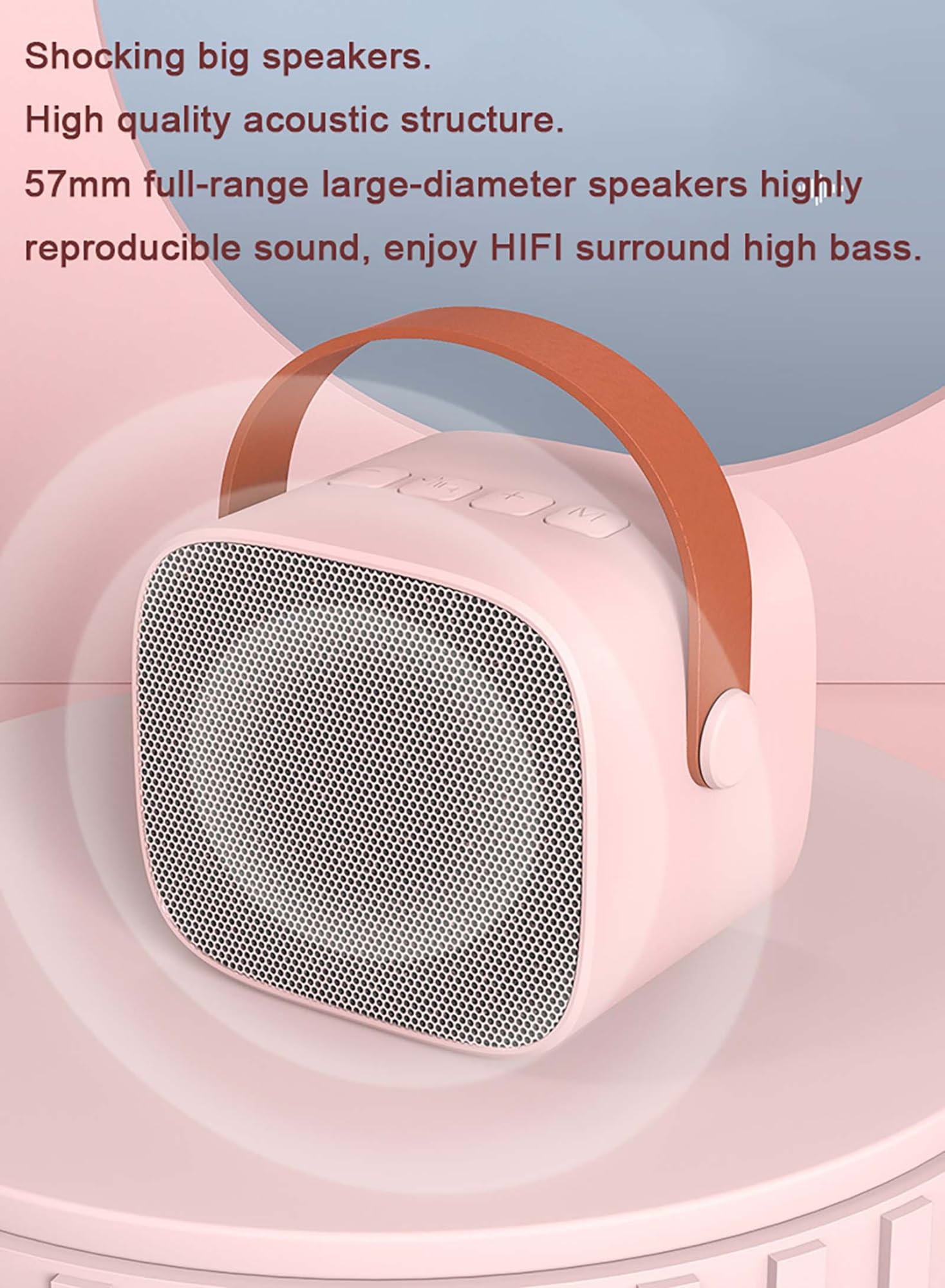 Zestaw do karaoke dla dzieci z mikrofonem, przenośny głośnik Bluetooth, zestaw do karaoke z tubą dużego kalibru 57 mm, głośnik zewnętrzny Zestaw mikrofonów do telefonu komórkowego na imprezę rodzinną