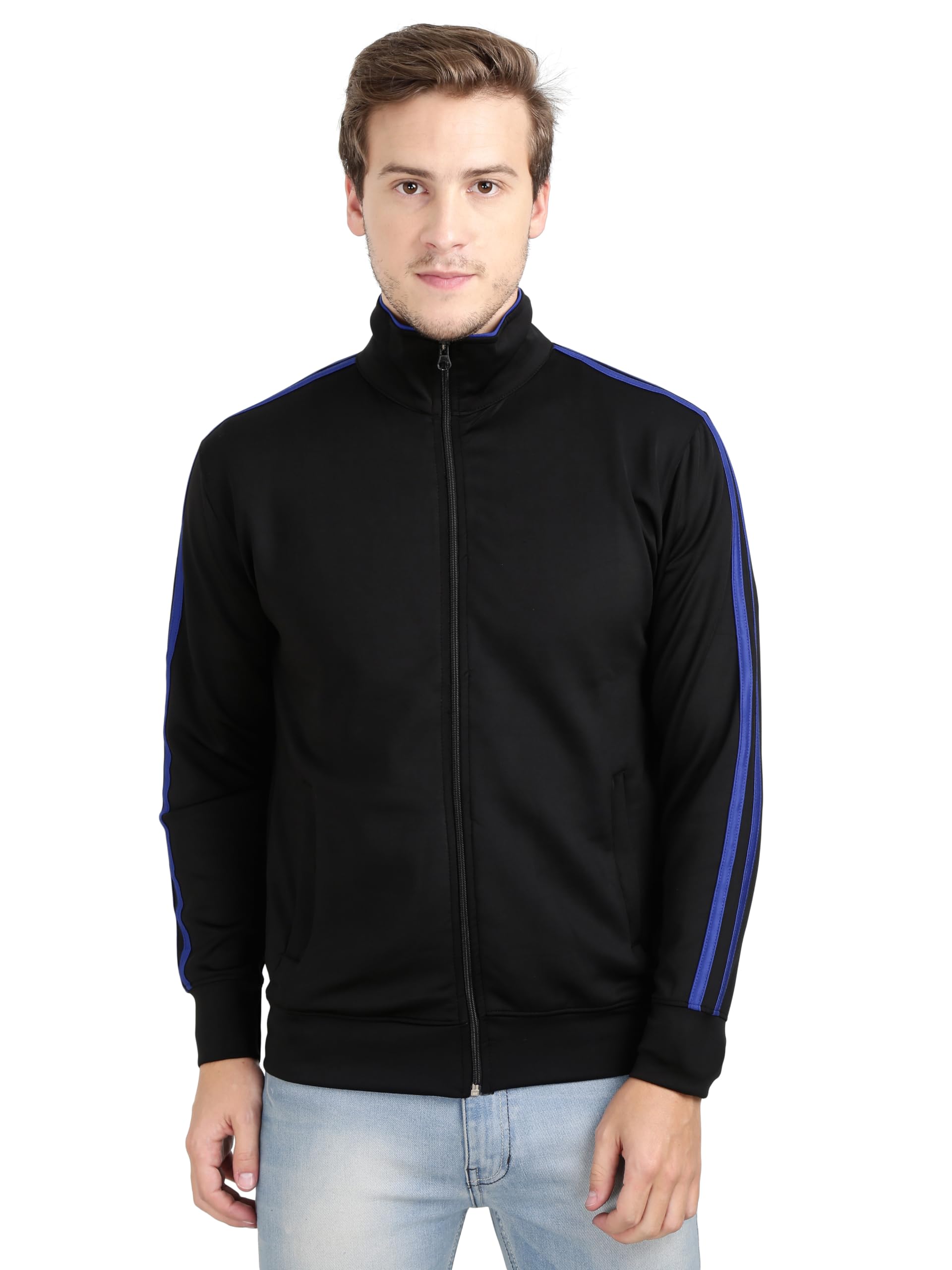 CNMN Men's Polyester Stretchable Striped Jacket - All Year Wear