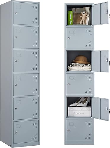 Vista 13 de Letaya Armario de almacenamiento de metal para empleados, armario organizador de acero con cerradura de 1 puerta para trabajo, escuela, gimnasio