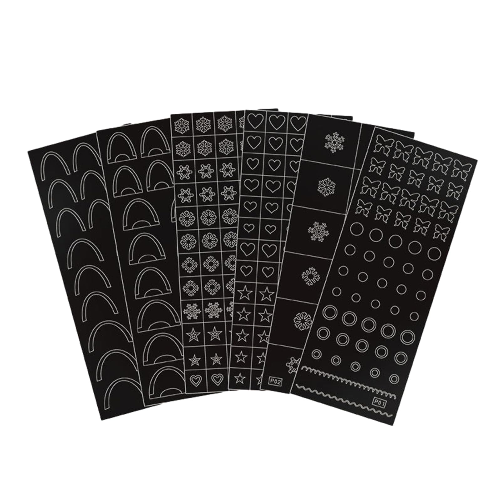 6pcs Nail Stencils Stickers Hollow Nail Art Decals with Exquisite Patterns Art Stencil Stickers