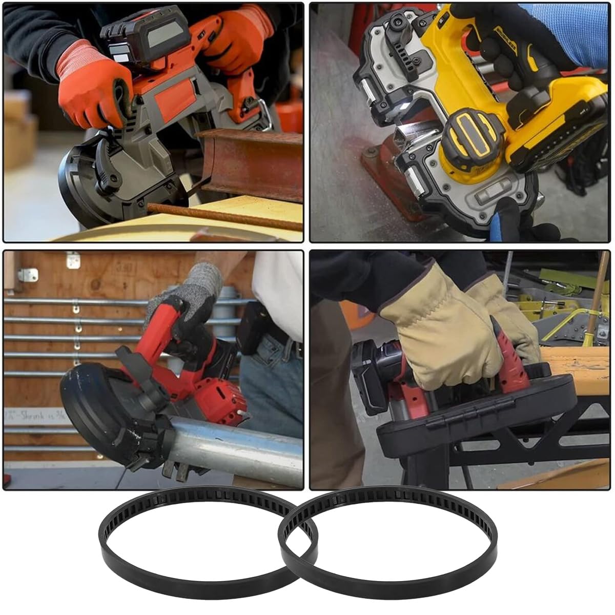 4 Neumáticos de goma para sierra de cinta, repuesto para sierras de cinta, compatibles con múltiples modelos DWM120 A02807 DCS374 DW328K