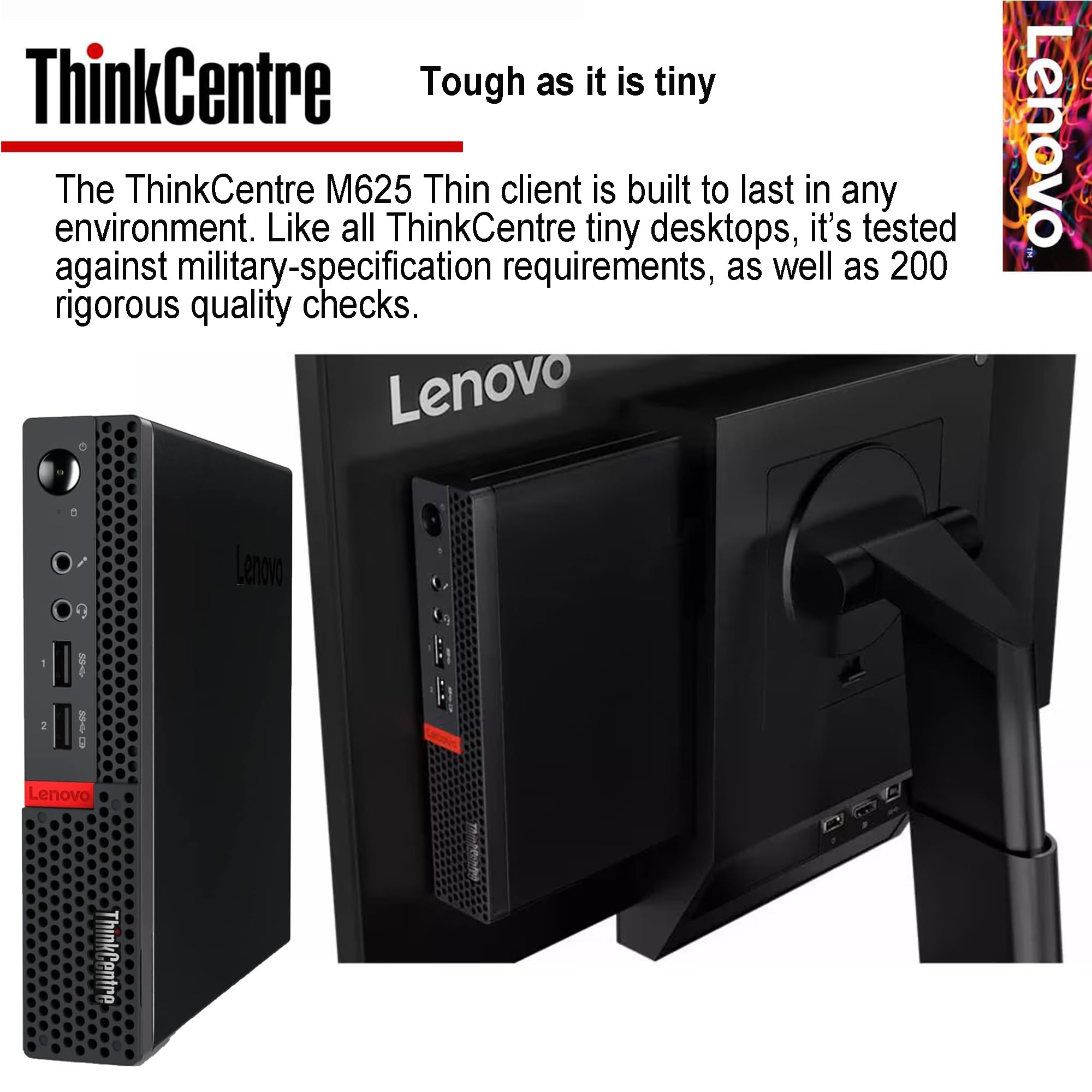 Lenovo ThinkCentre Micro Desktop, 16GB DDR4 RAM, 1TB SSD Drive, AMD Processor & Graphics, Dual-Display Support, Wi-Fi, Bluetooth, USB, RJ-45, Windows 11 Pro, Business-Grade, Home-Friendly