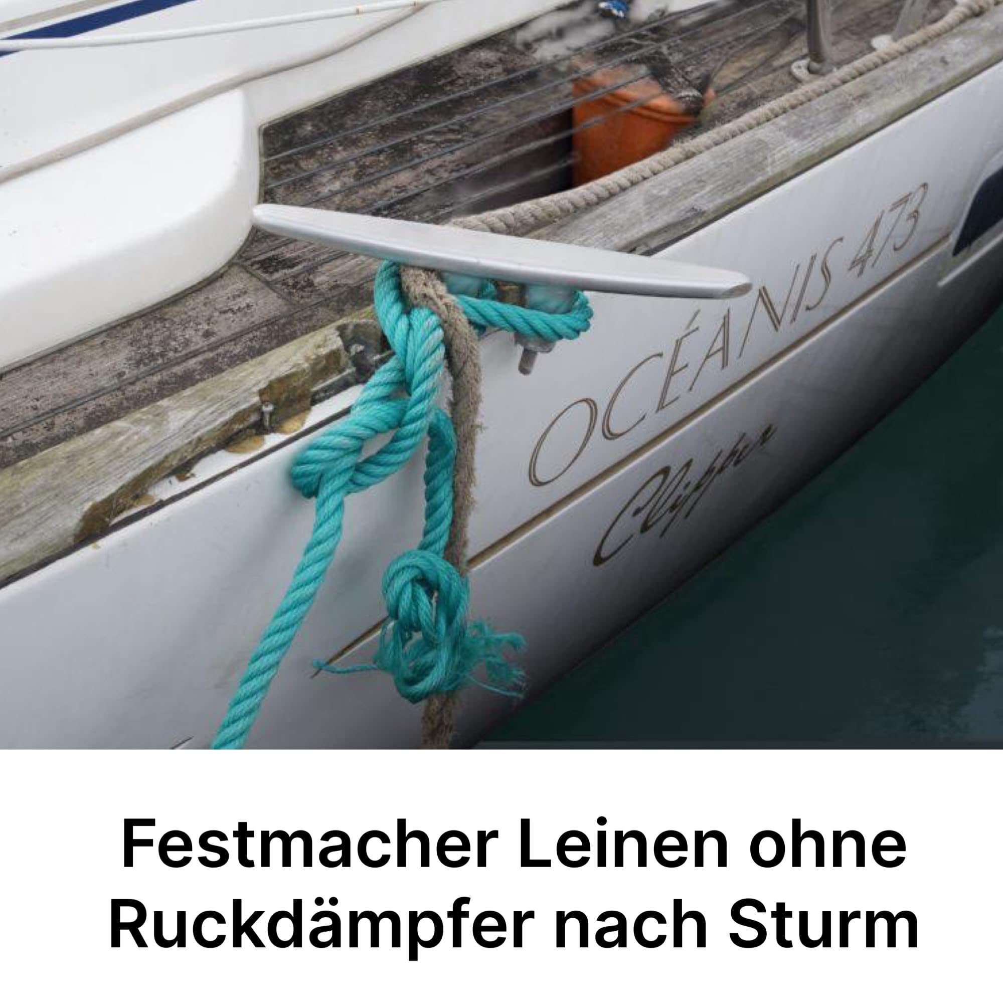 Corda da ormeggio per barca, con ammortizzatore, 12 mm x 8 m, nero | Guinzaglio con occhiello per yacht, barca a vela, barca a motore, barca sportiva e barca domestica