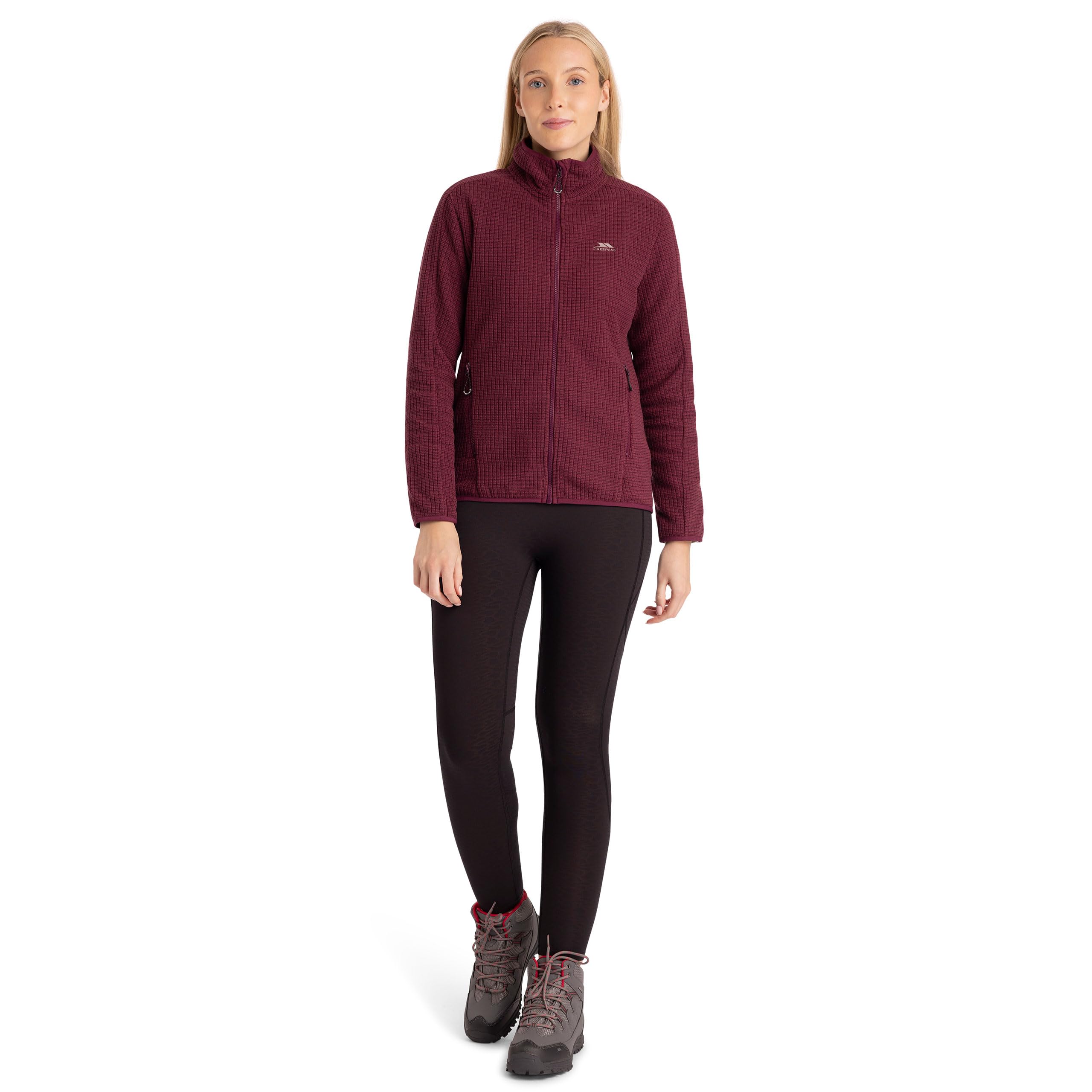 Trespass Celia - Forro polar texturizado para mujer, parte trasera cepillada, 2 bolsillos con cremallera, uniones elásticas, punto, 100% poliéster