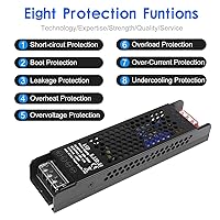 Vista 2 de Fuente de alimentación de conmutación regulada universal de 24V 6.5A 150W, Convertidor de CA 100-250V a 12V CC, controlador LED, transformador